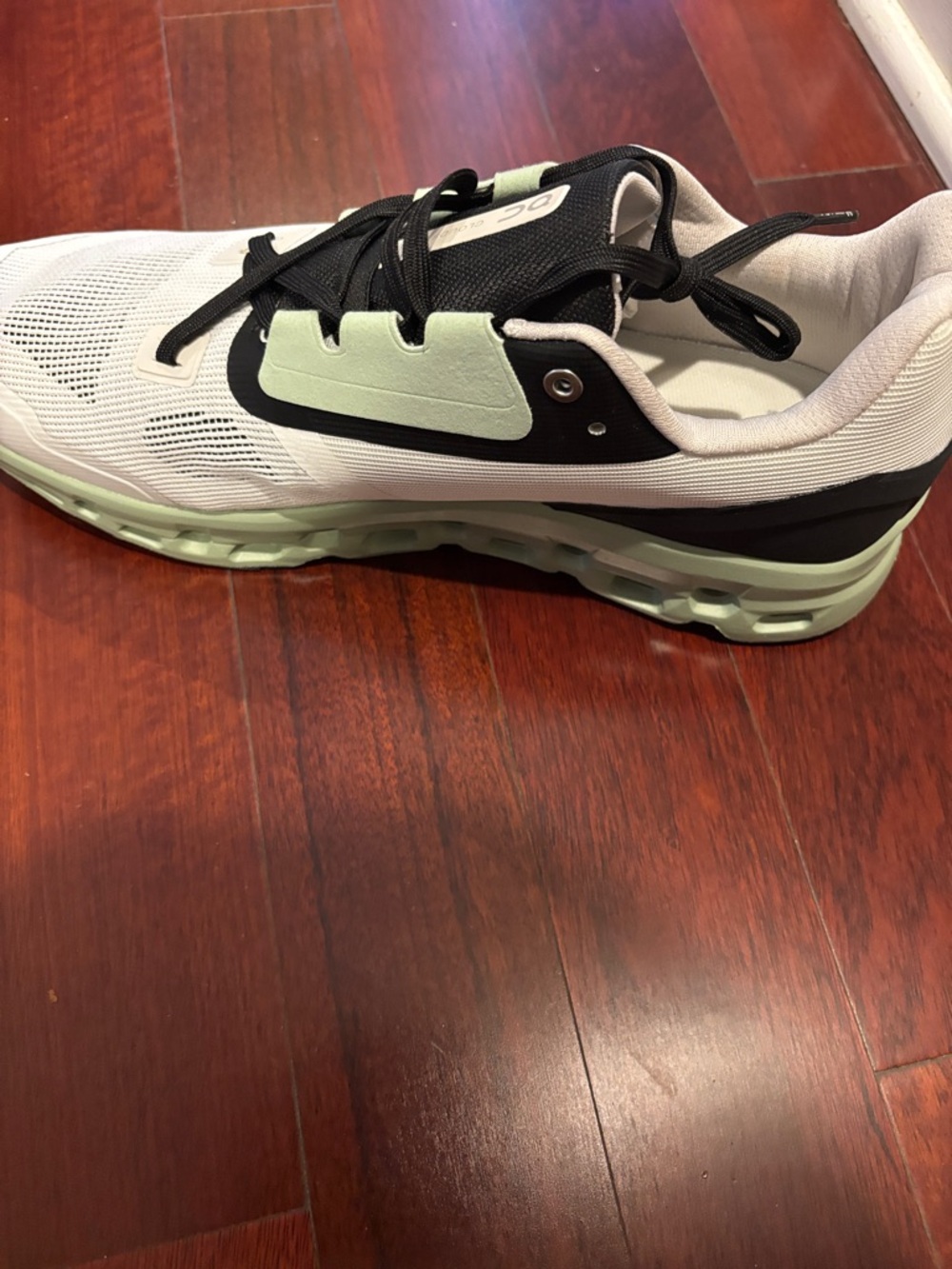 On Running White, Black and Mint Performance Running Shoe - Picture 3 of 5